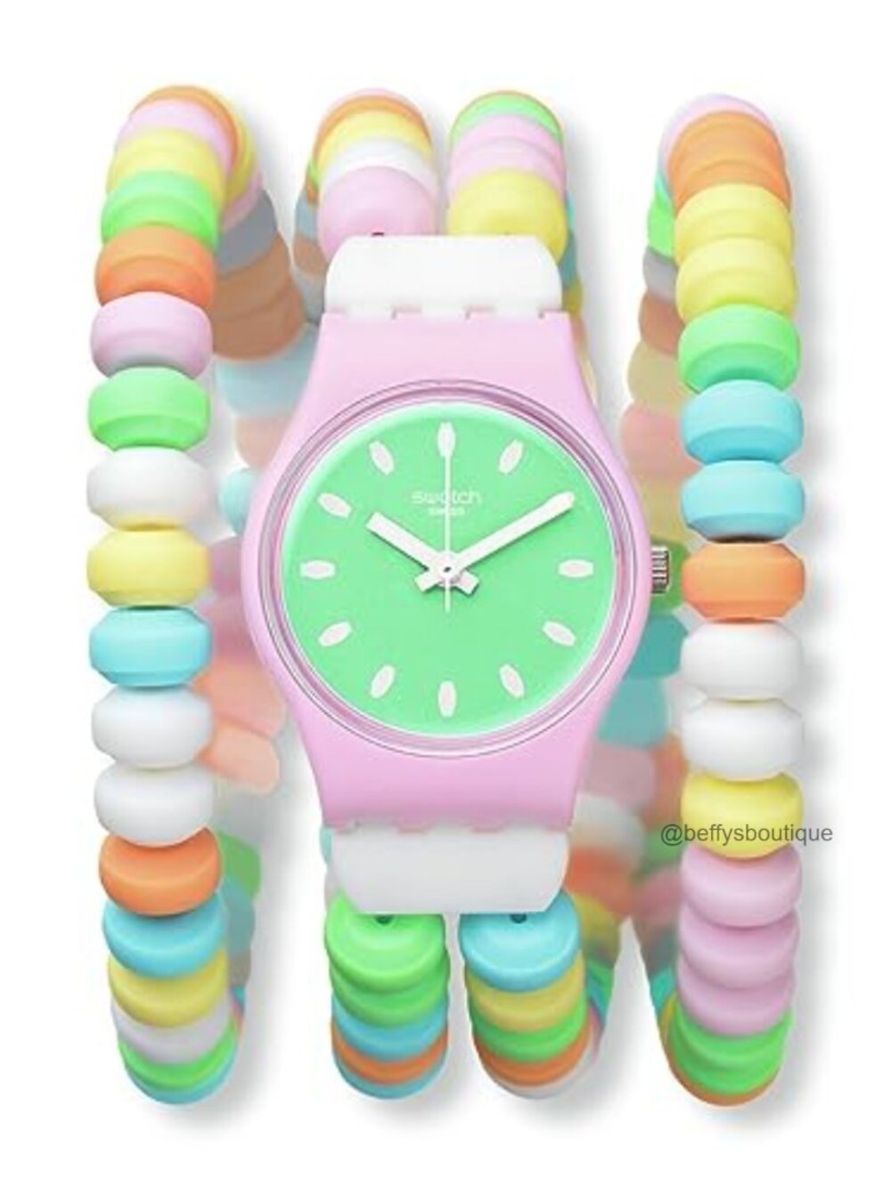 Swatch Women's Pink Watch Polymer Quartz Caramellissima